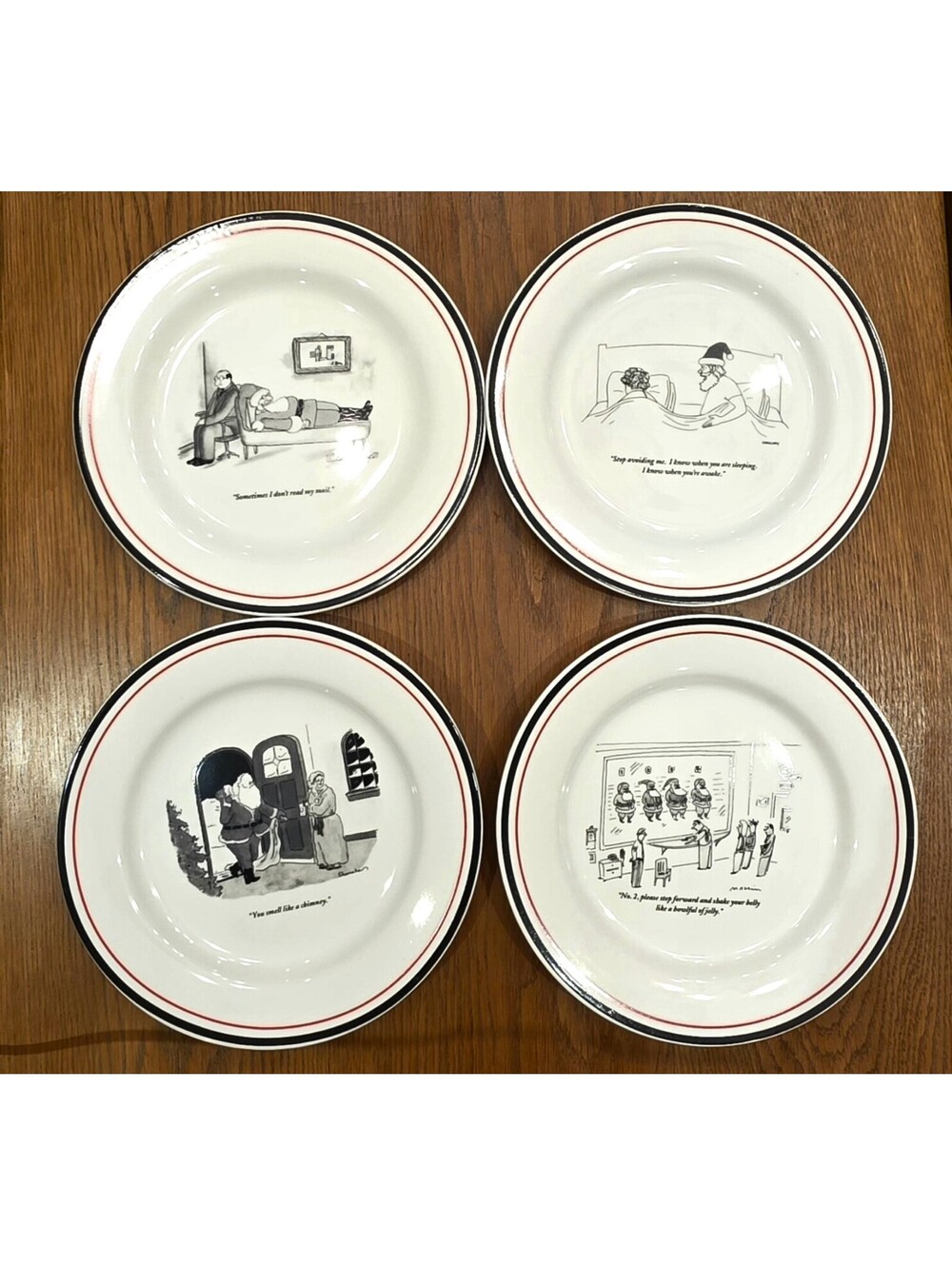 The New Yorker Vintage Christmas Cartoon Plate Restoration Hardware Maslin No 2